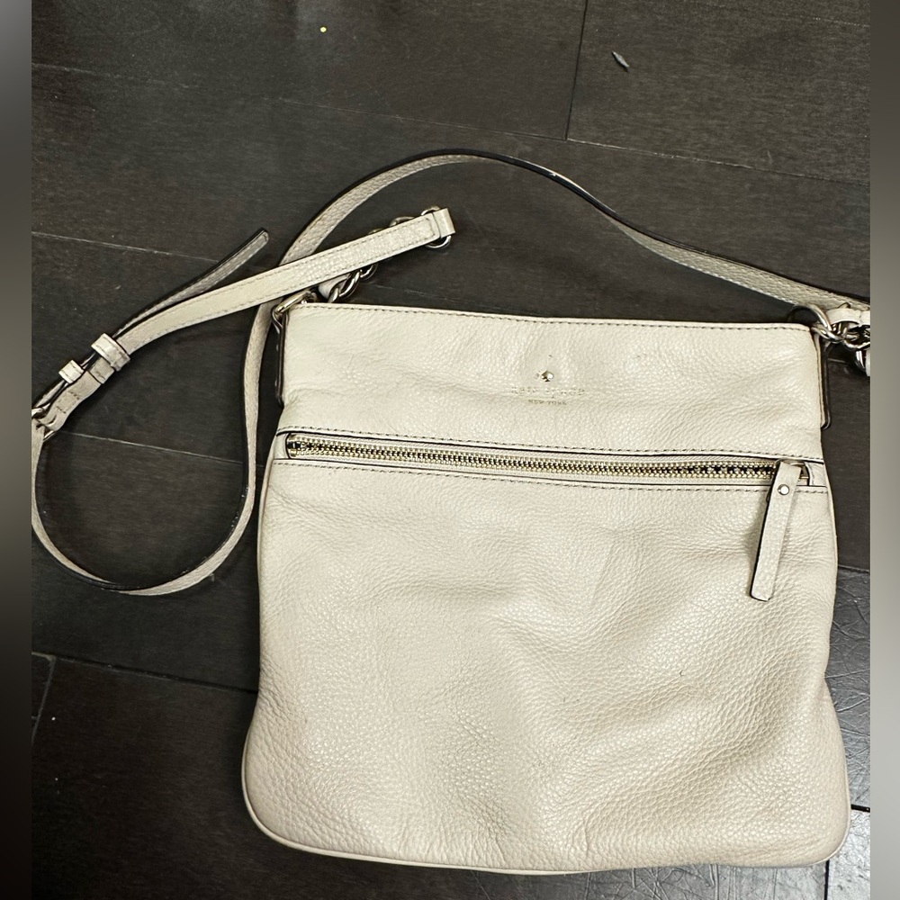 Kate Spade Pebbled Leather Crossbody Bag Cream/light blush Adjustable Strap